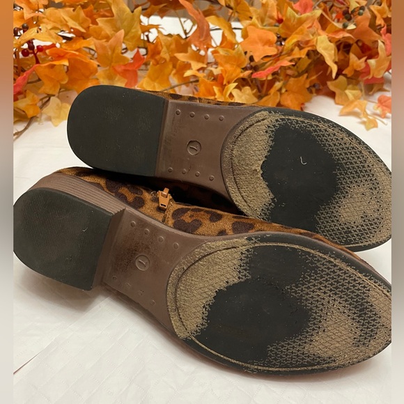 Animal Print Short Booties in Size 7.   Low heels with zippers on both sides. - Picture 4 of 5